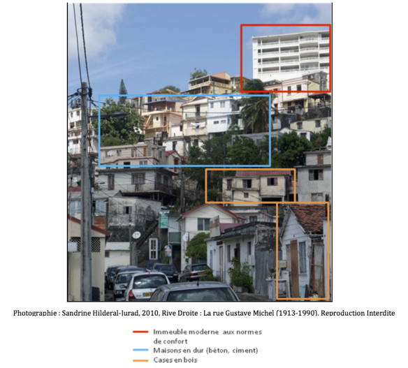 Figure 2 : Les strates urbaines successives, à travers l’exemple des traces architecturales au quartier Rive Droite